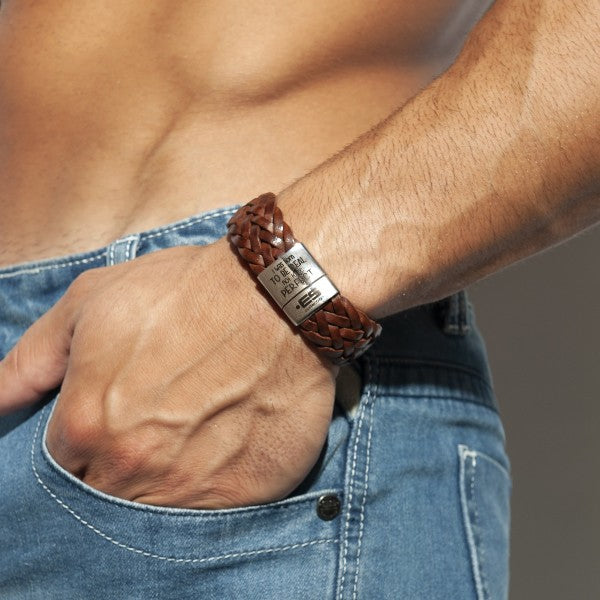 ES "BORN" BRAIDED LEATHER BRACELET - ADDICTED SA