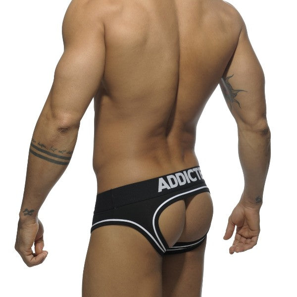 Addicted Double Piping Bottomless Brief - Black - ADDICTED SA