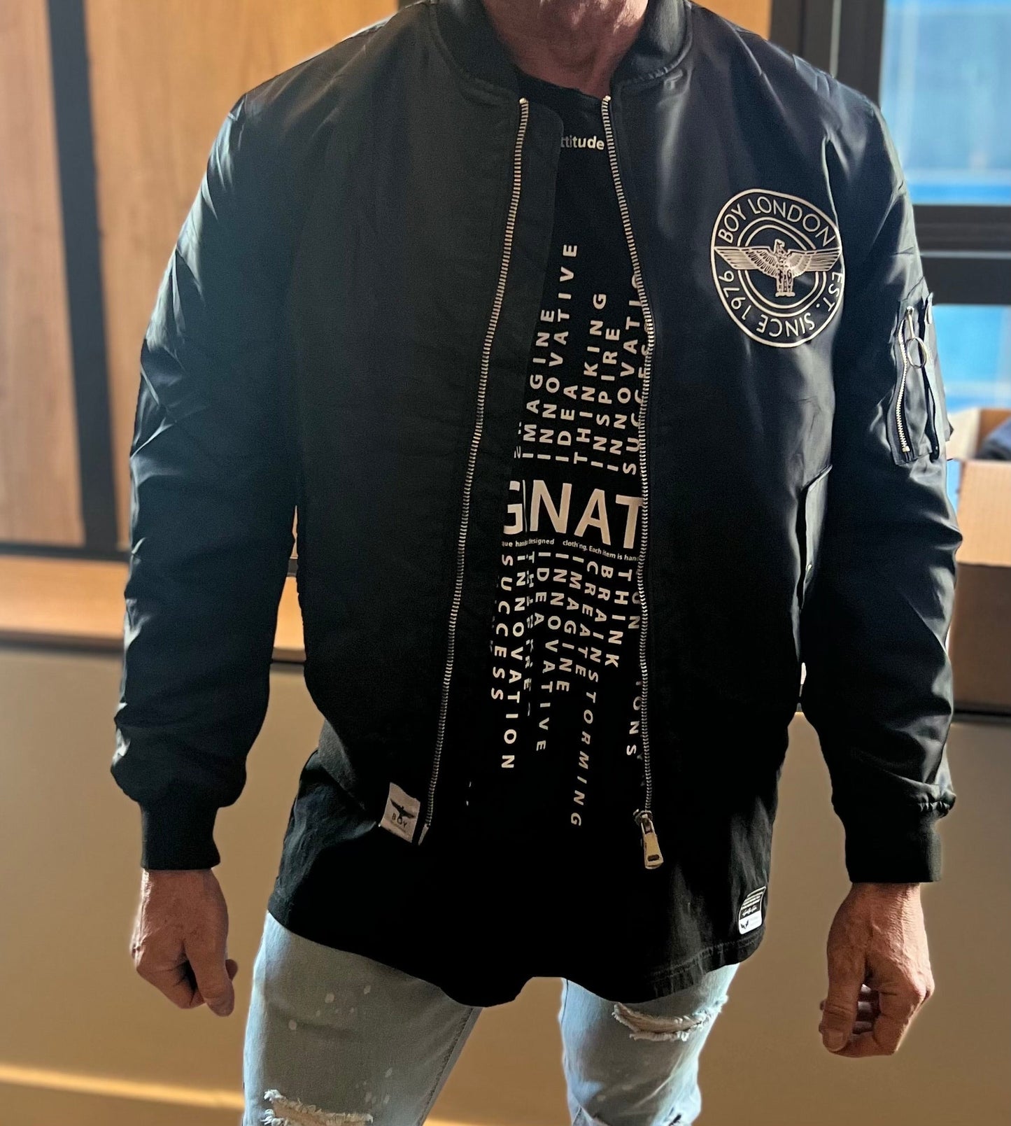 BOY LONDON - MEN’S BLACK BOMBER JACKET