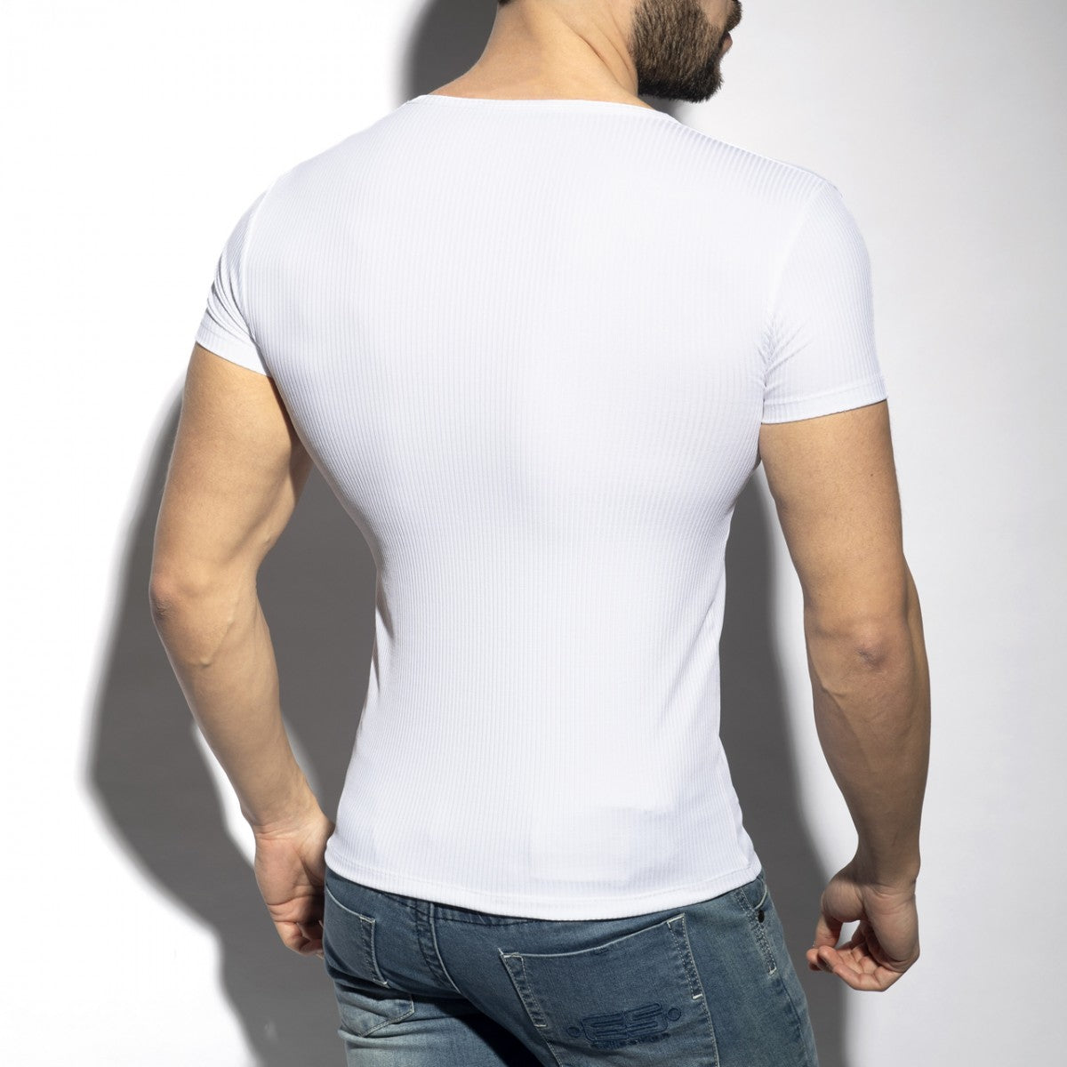 ES Collection Recycled Rib U-Neck T-Shirt - ADDICTED SA