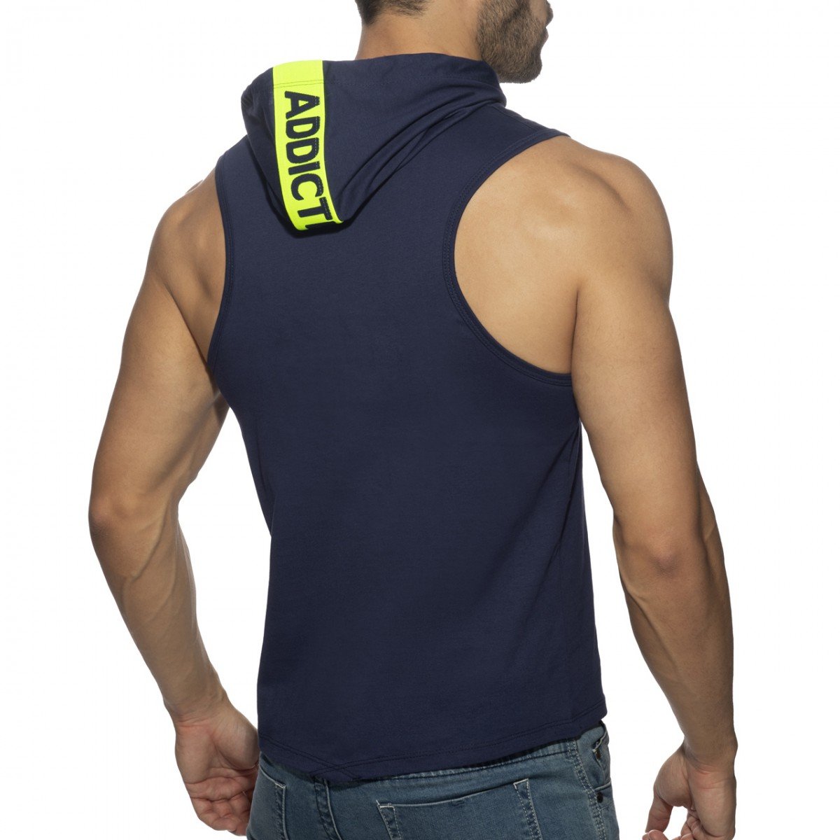 ADDICTED BAND COTTON HOODY - NAVY - ADDICTED SA