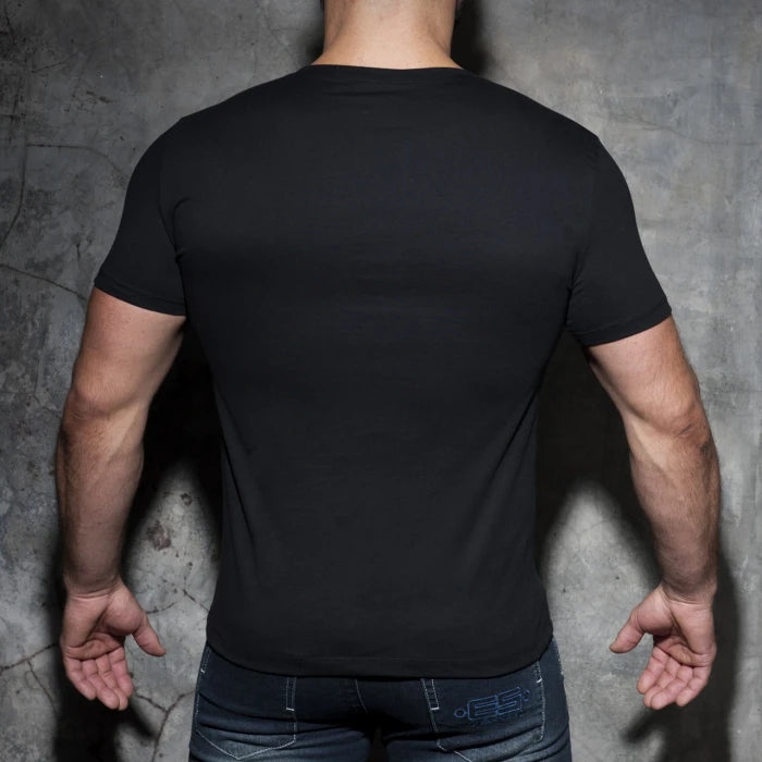 ADDICTED FETISH U- NECK T-SHIRT - BLACK - ADDICTED SA