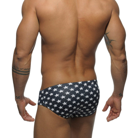 ADDICTED STAR PRINTED SPORT STRIPE BRIEF - NAVY - ADDICTED SA