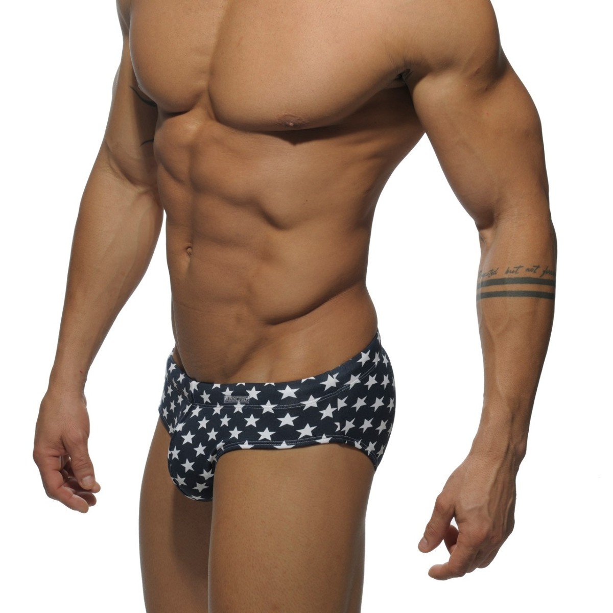 ADDICTED STAR PRINTED SPORT STRIPE BRIEF - NAVY - ADDICTED SA