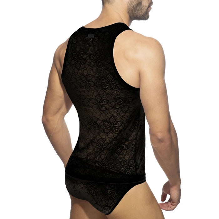 ADDICTED FLOWERY LACE TANK TOP - BLACK - ADDICTED SA