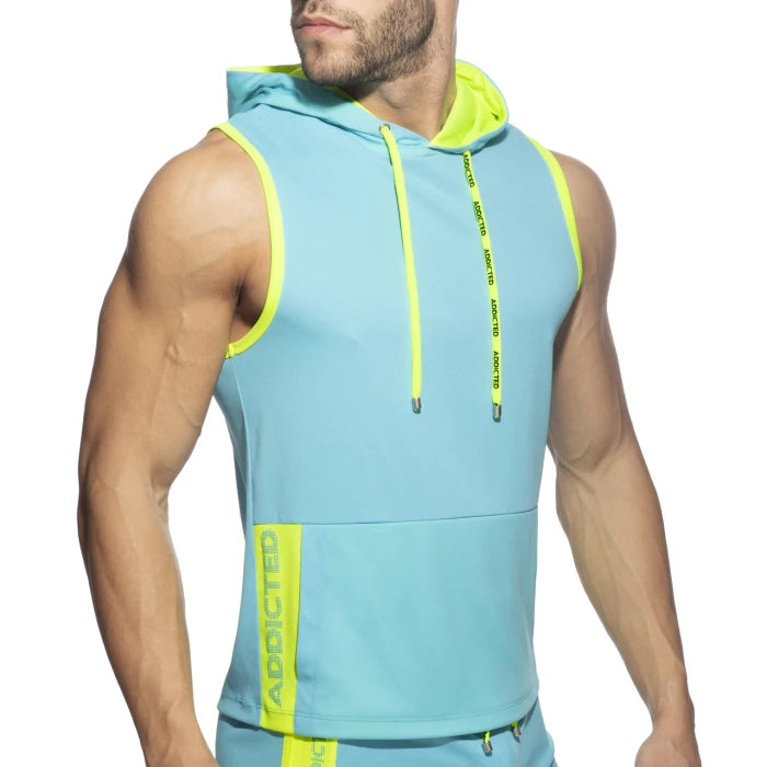 ADDICTED SLEEVELESS AD HOODIE - TURQUOISE - ADDICTED SA