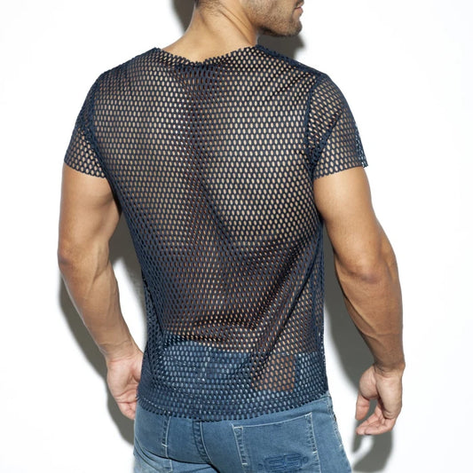 ES COLLECTION OPEN MESH T-SHIRT - NAVY - ADDICTED SA
