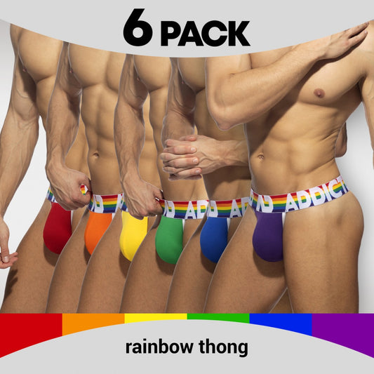 ADDICTED 6 Pack Rainbow Thong