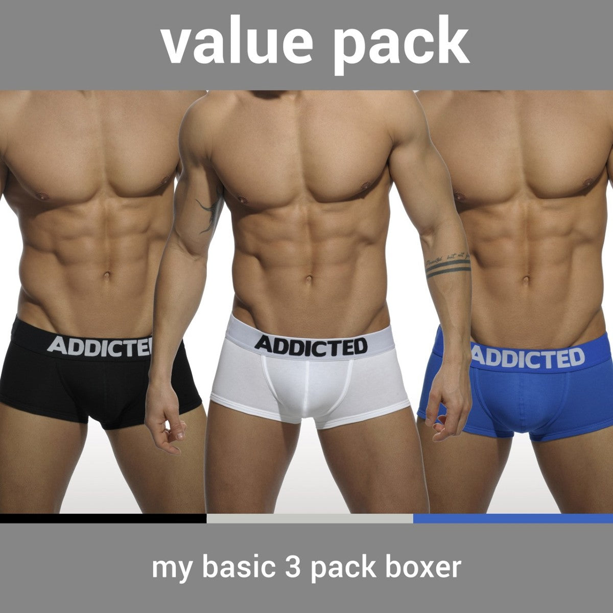 ADDICTED 3 PACK MY BASIC BOXER - ADDICTED SA