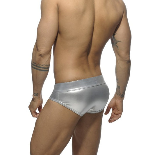 Addicted Metallic Brief - Silver