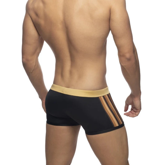 Addicted Black Striped Swim Trunk