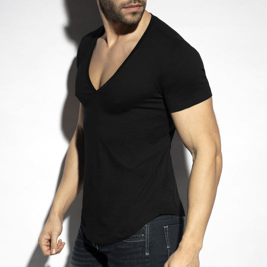 ES Collection Deep V-Neck T-Shirt - ADDICTED SA