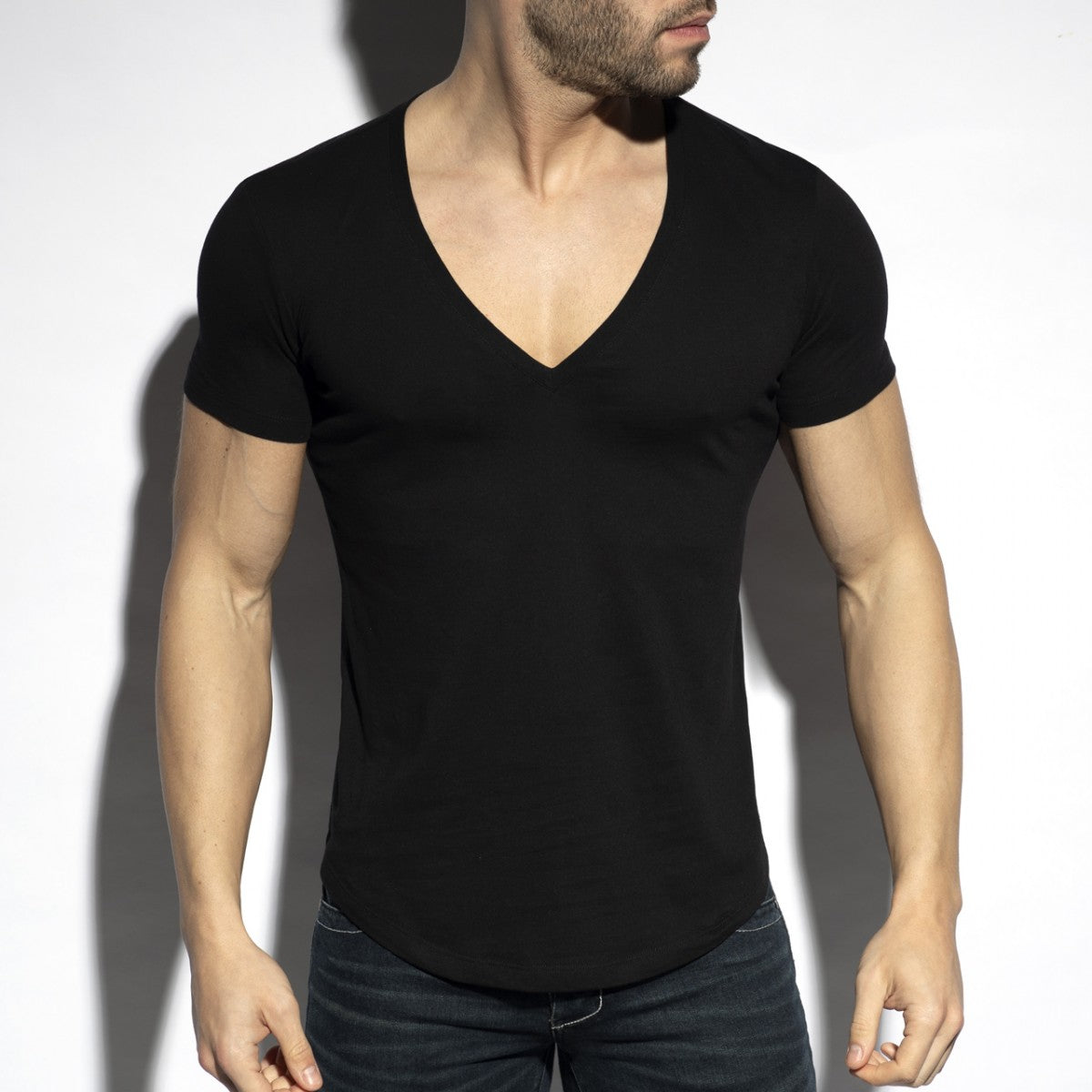 ES Collection Deep V-Neck T-Shirt | ADDICTED SA