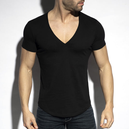 ES Collection Deep V-Neck T-Shirt - ADDICTED SA