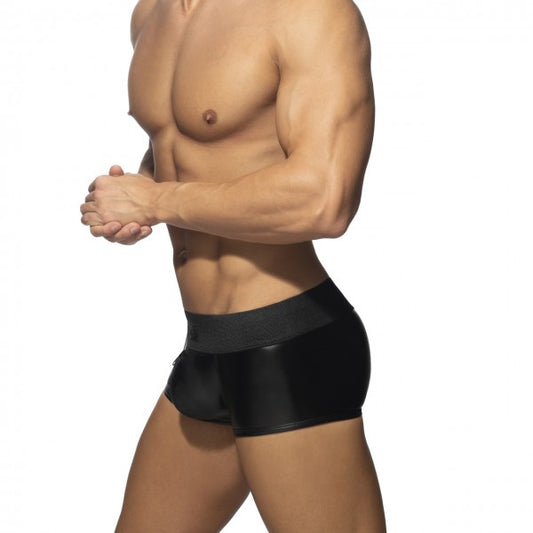 ADDICTED FETISH FRONT ZIP RUB TRUNK - BLACK