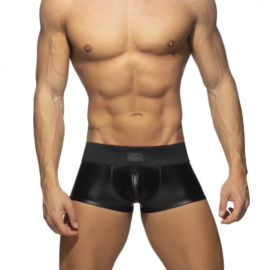 ADDICTED FETISH FRONT ZIP RUB TRUNK - BLACK