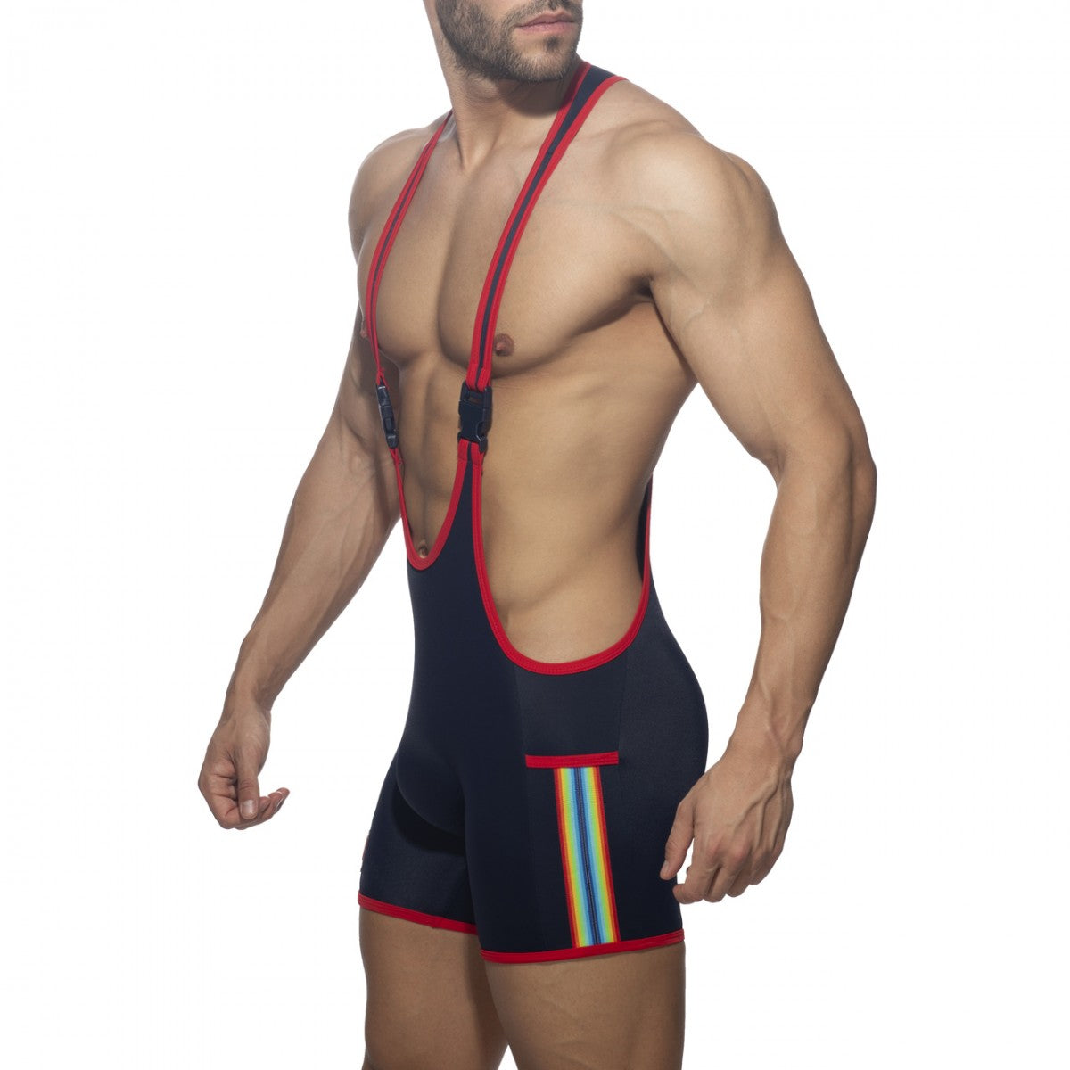 Addicted Rainbow Tape Wrestling Suit
