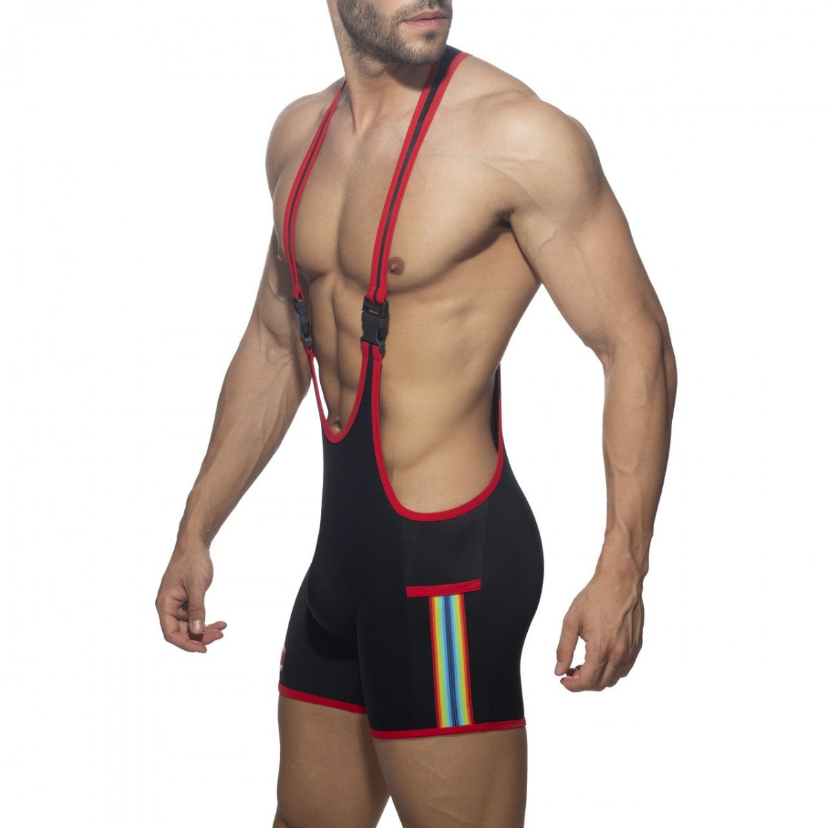 Addicted Rainbow Tape Wrestling Suit