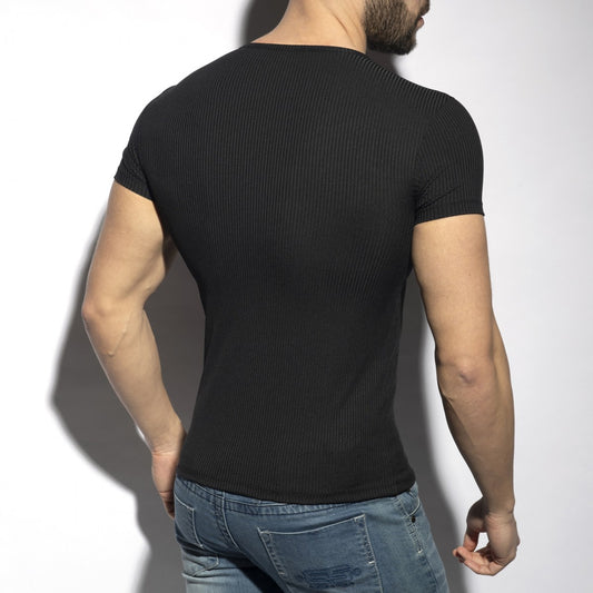 ES Collection Recycled Rib U-Neck T-Shirt - ADDICTED SA