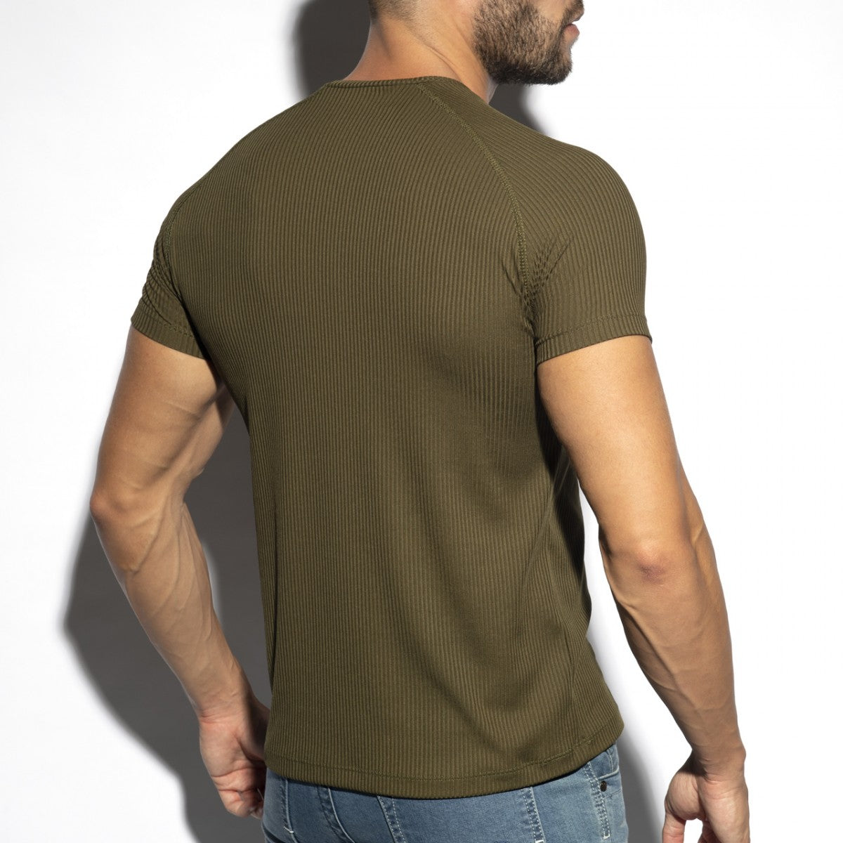ES RECYCLED RIB V-NECK T-SHIRT - ADDICTED SA