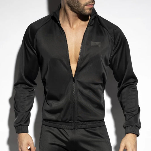 ES Collection Zip Pockets Plain Jacket Black - ADDICTED SA