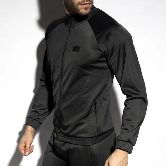 ES Collection Zip Pockets Plain Jacket Black - ADDICTED SA
