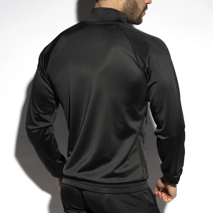 ES Collection Zip Pockets Plain Jacket Black - ADDICTED SA