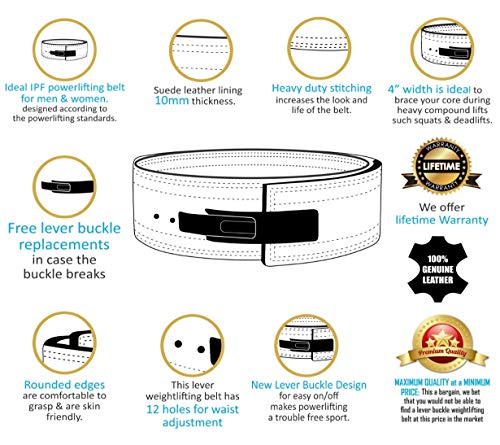 Hawk Sports Lever Belt 10mm Powerlifting Belt for Men & Women Buckle Strongman Power Weight Lifting Weightlifting Belts - ADDICTED SA