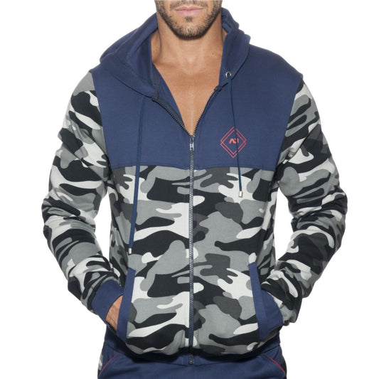 ADDICTED SPORT CAMO JACKET - NAVY