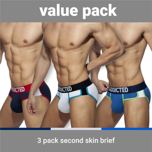 ADDICTED 3 PACK SECOND SKIN BRIEF