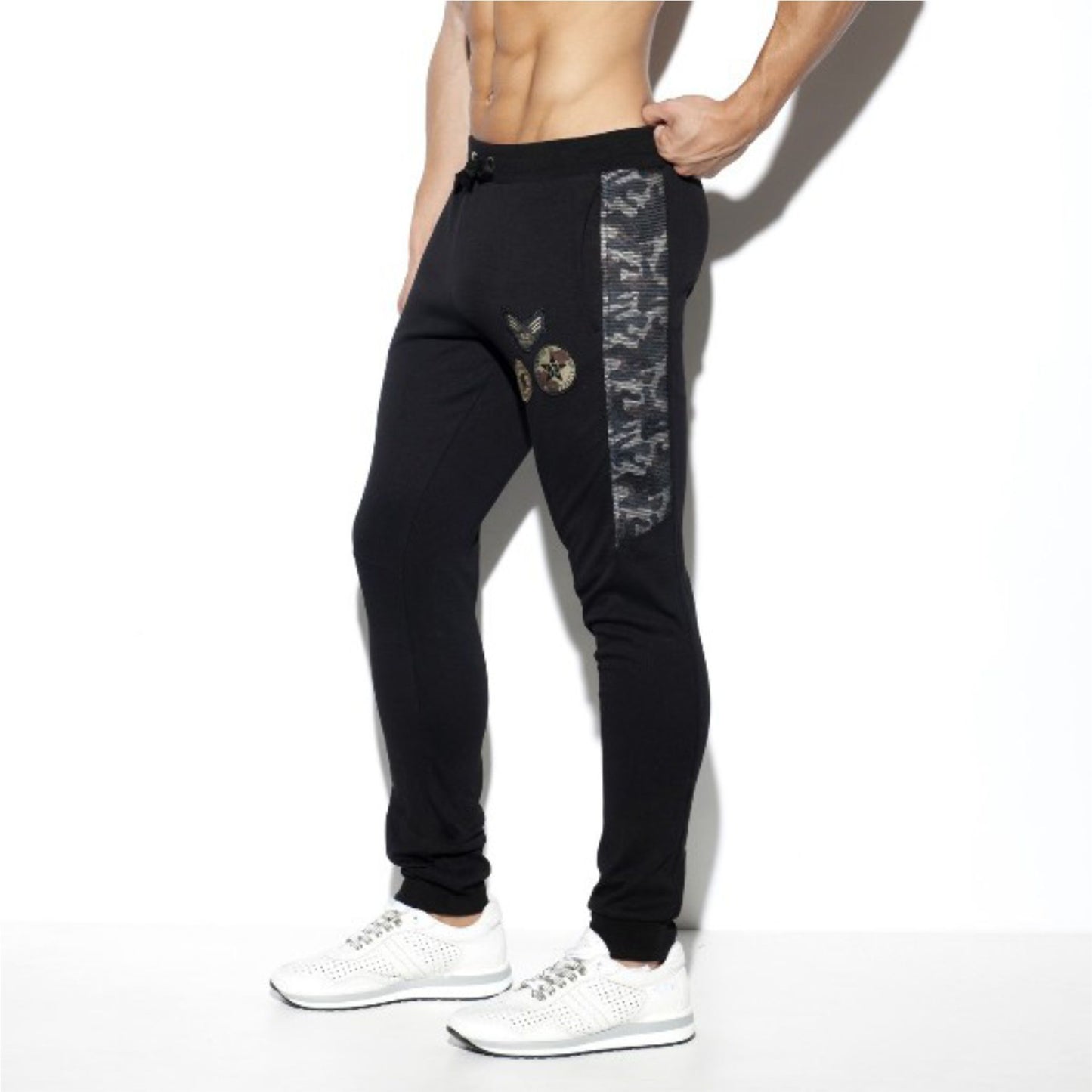 ES COLLECTION ARMY PADDED TRACK PANTS - BLACK