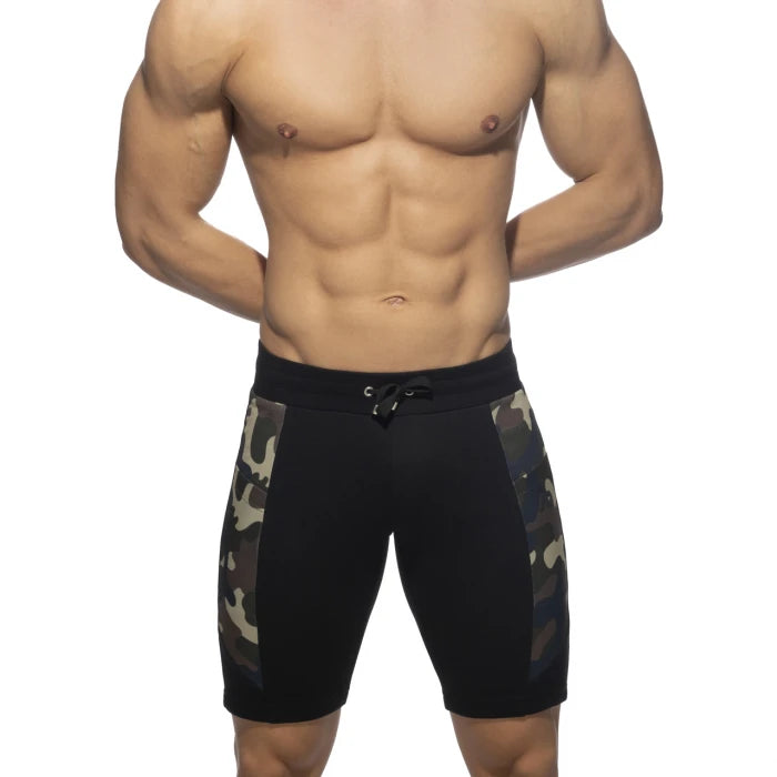 ADDICTED COTTON SPORTS KNEE SHORTS - BLACK - ADDICTED SA