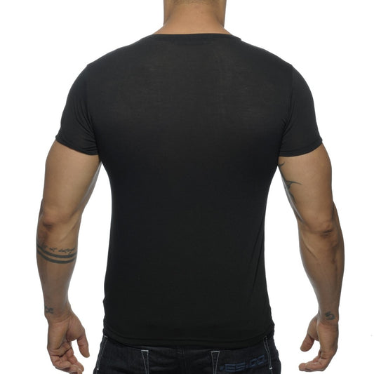 ADDICTED BASIC V NECK T-SHIRT - BLACK