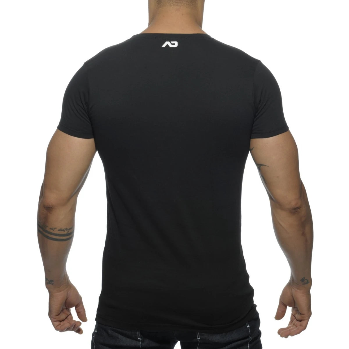 Addicted Bear Round Neck T-Shirt - Black
