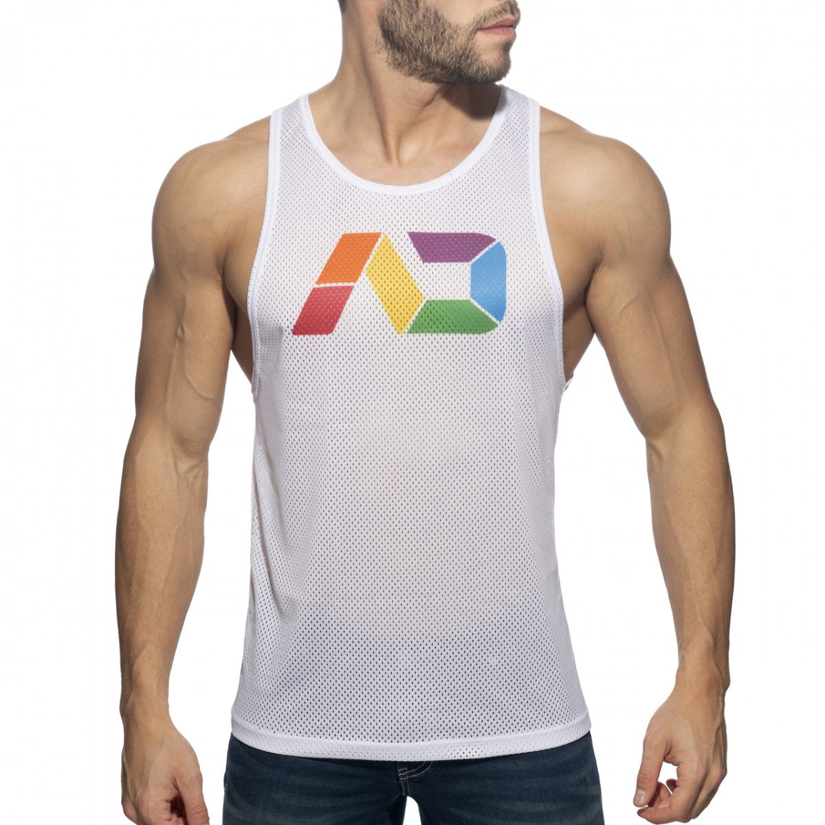 ADDICTED RAINBOW TANK TOP - WHITE - ADDICTED SA