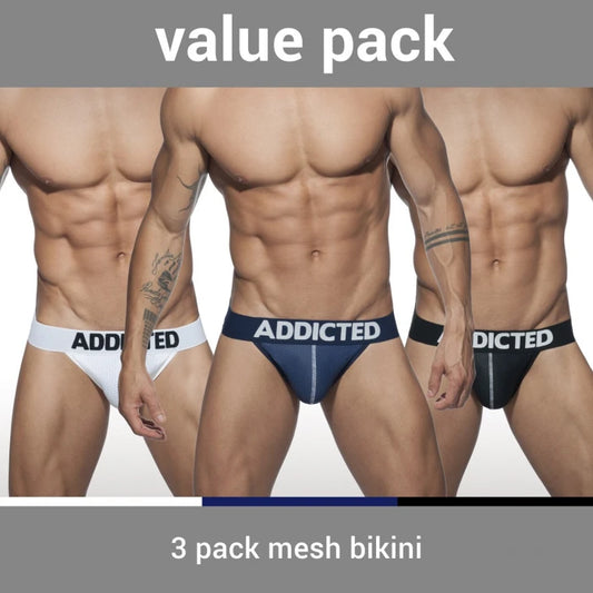 ADDICTED 3 PACK MESH BIKINI WITH SUPPORTIVE POUCH - ADDICTED SA
