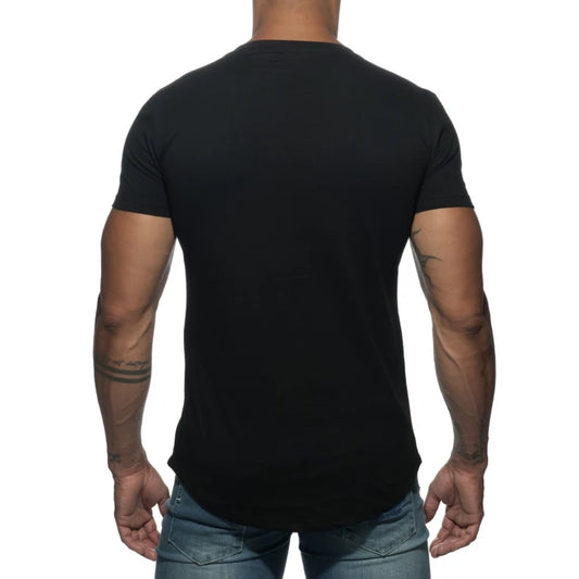 ADDICTED BASIC U NECK T- SHIRT - BLACK