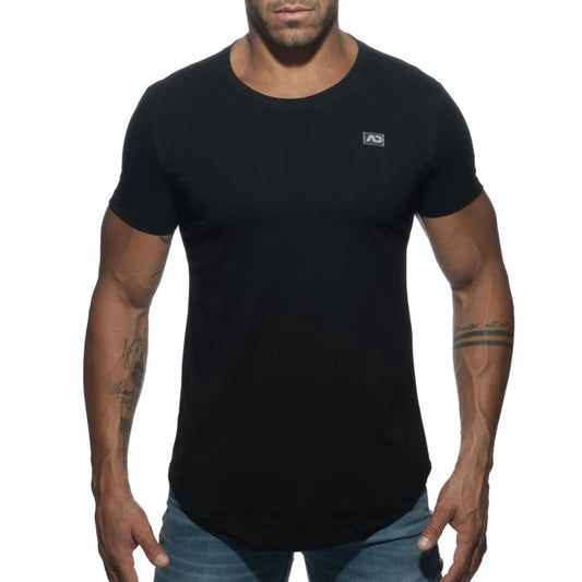 ADDICTED BASIC U NECK T- SHIRT - BLACK