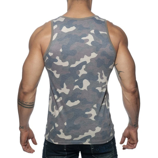 ADDICTED WASHED CAMO TANK TOP - CAMOUFLAGE