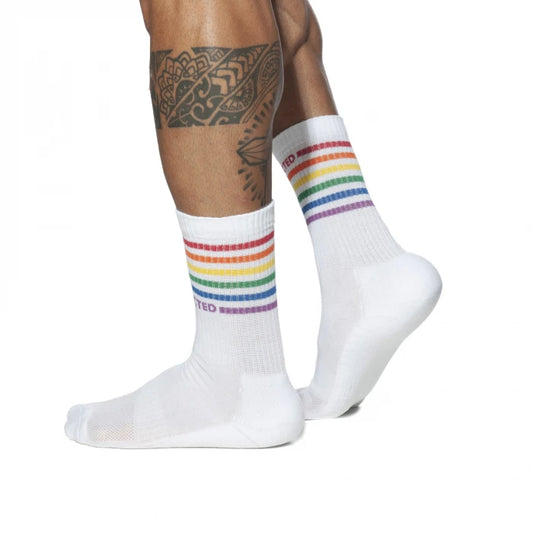 ADDICTED RAINBOW SOCKS - WHITE - ADDICTED SA