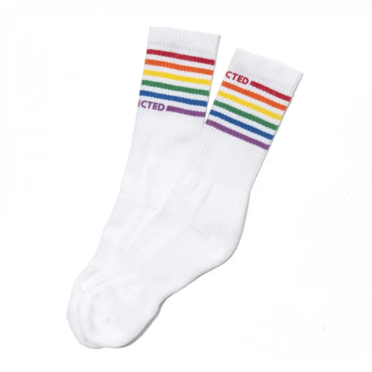 ADDICTED RAINBOW SOCKS - WHITE - ADDICTED SA
