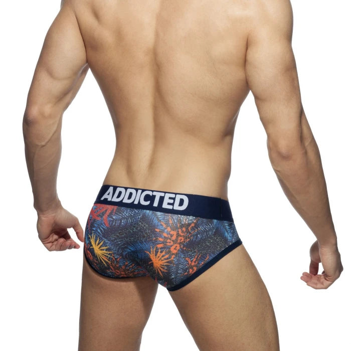ADDICTED 3 PACK TROPICAL MESH BRIEF WITH SUPPORTIVE POUCH