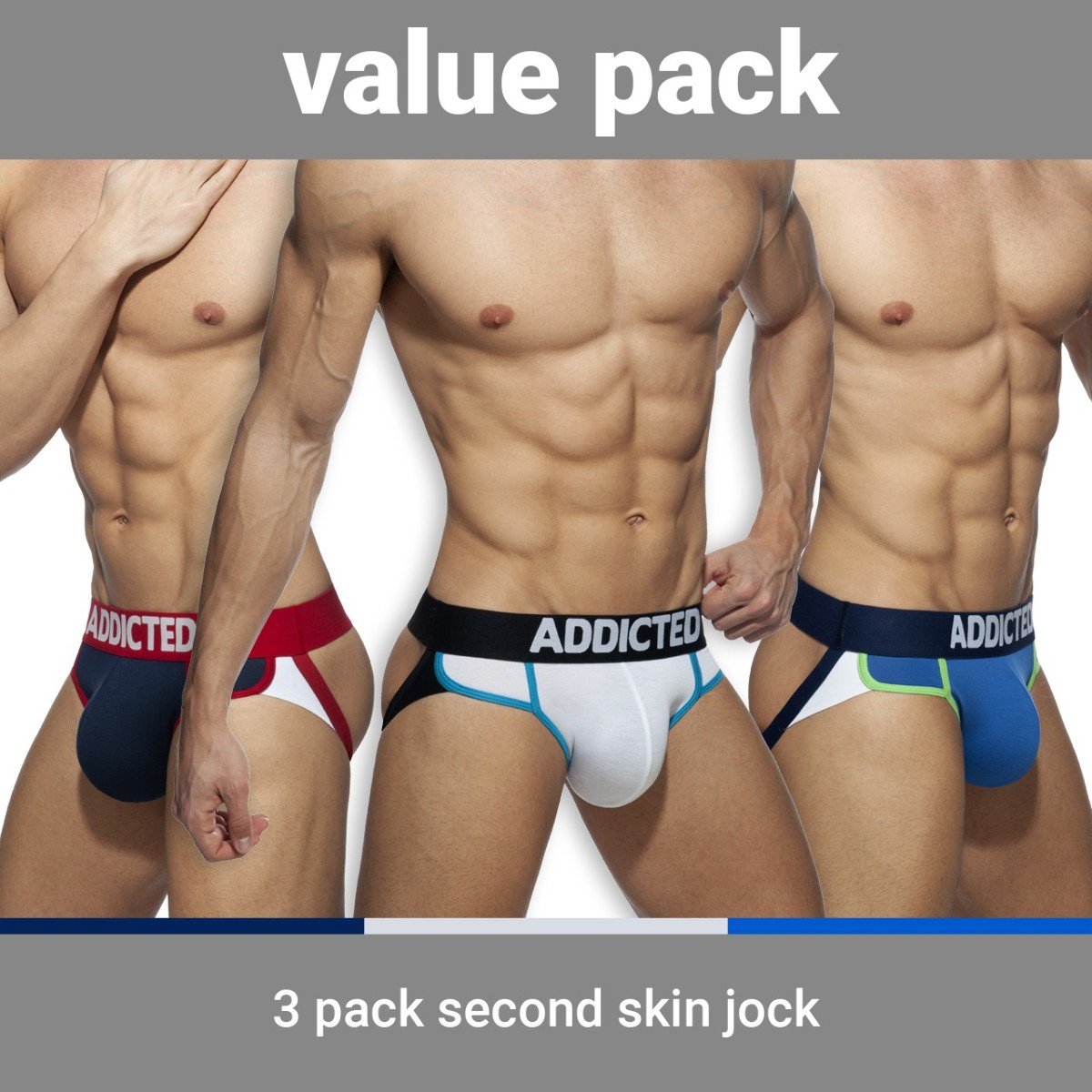 ADDICTED  3 PACK SECOND SKIN JOCK - ADDICTED SA