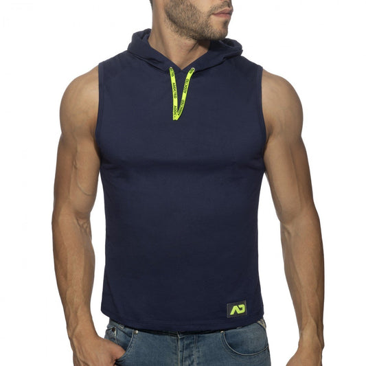 ADDICTED BAND COTTON HOODY - NAVY