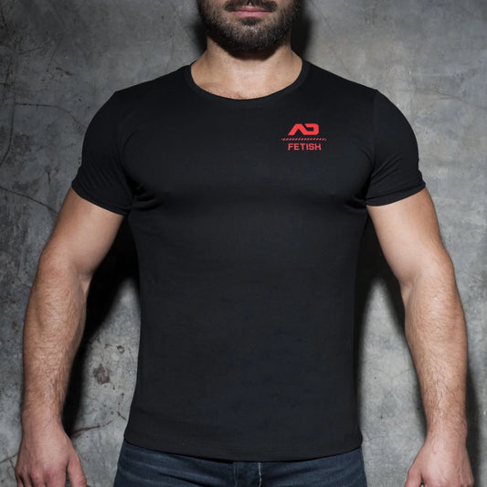 ADDICTED FETISH U- NECK T-SHIRT - BLACK - ADDICTED SA