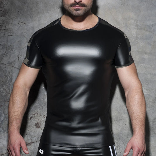 ADDICTED FETISH RUB MESH T -SHIRT - CAMO - ADDICTED SA
