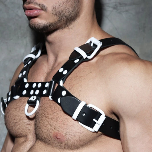ADDICTED LEATHER COLOR HARNESS - WHITE - ADDICTED SA
