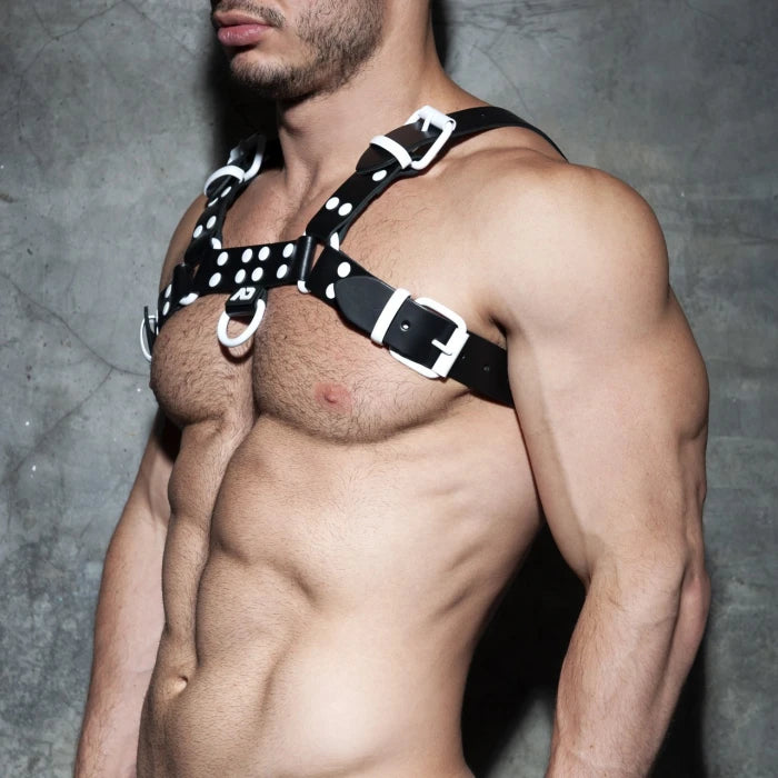 ADDICTED LEATHER COLOR HARNESS - WHITE