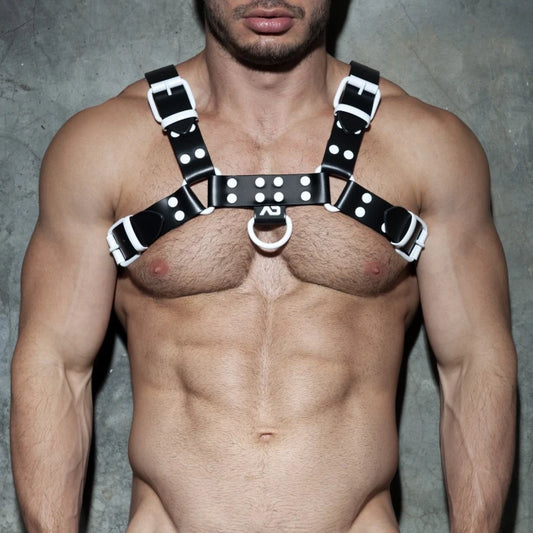 ADDICTED LEATHER COLOR HARNESS - WHITE - ADDICTED SA