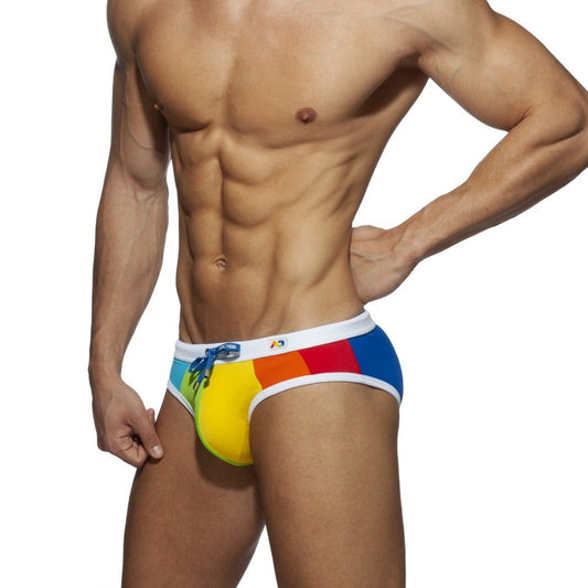 ADDICTED RAINBOW SWIM BRIEF - WHITE - ADDICTED SA